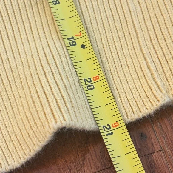 Tommy Hilfiger Women Yellow Striped Collar Sweater M Made in Japan Spring Cozy - Picture 6 of 10